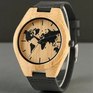 MULUKHAK Globe Dial with Leather Strap