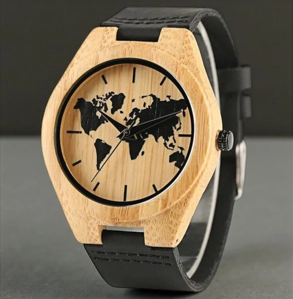 MULUKHAK Globe Dial with Leather Strap