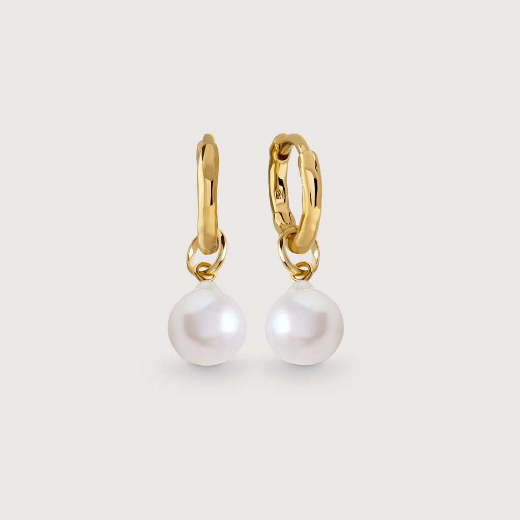 Baroque Pearl Small Pendant Huggie Earrings