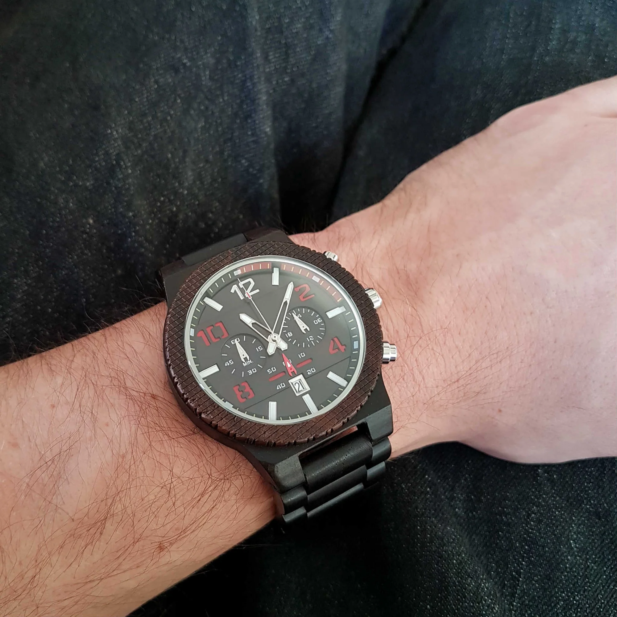 MULUKHAK Chronograph Wooden Watch - Image 3